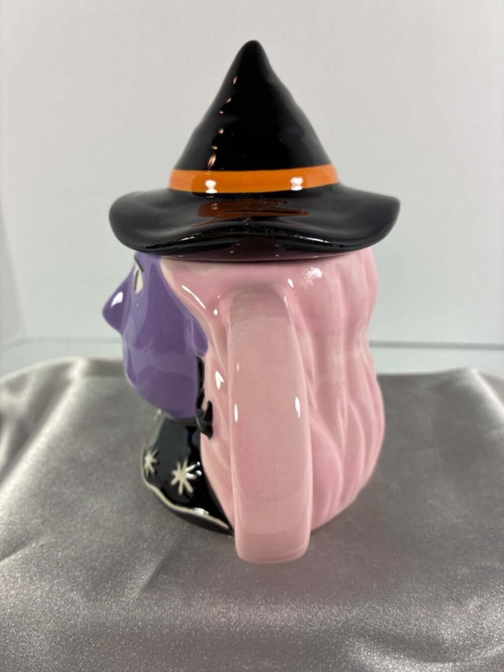 Hyde & EEK! Witch Lidded Mug Tea Cup Halloween Purple Face Hat Target New NOS - Picture 3 of 16